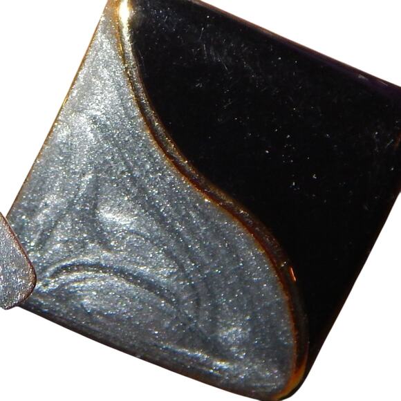 Retro Black & Silver Post Earrings - Picture 4 of 5